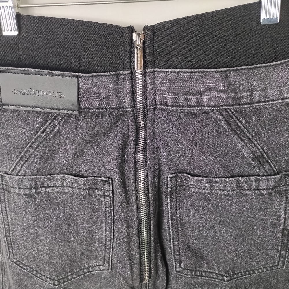 NWT Maniere De Voir Fold over Waistband Jeans Size 8 - Picture 8 of 13